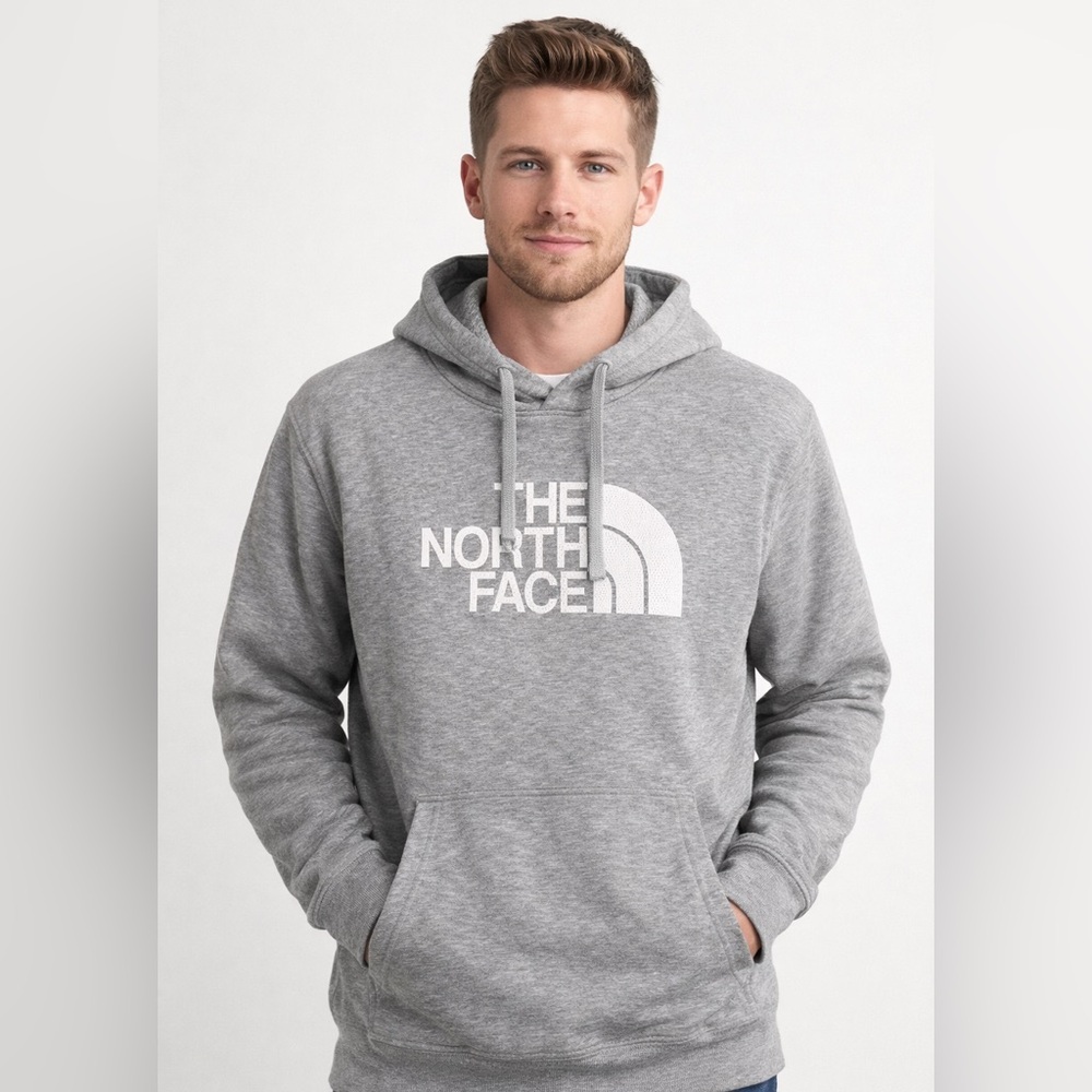 The North Face Men’s Gray‎ Logo Hoodie Pullover Size Large
